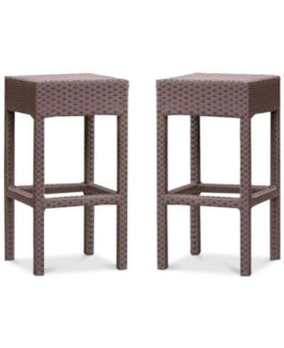Noble House Holtan Backless Bar Stool (set Of 2) In Brown