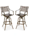 Noble House Lakelin 2-pc. Outdoor Bar Stools In Copper