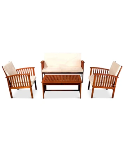 Noble House Kendale Outdoor Acacia Wood Sofa 4-pc. Set In Brown