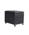 Noble House Cade Storage Ottoman In Dark Grey