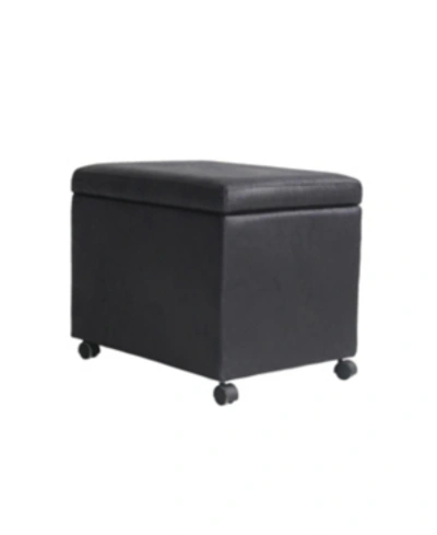 Noble House Cade Storage Ottoman In Dark Grey