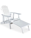 Noble House Collyer Adirondack Chair Set And Footrest (set Of 2) In White