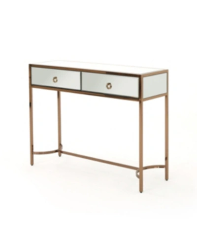 Noble House Arthur Modern Two Drawer Mirrored Console Table