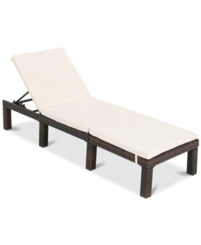 Noble House Mason Outdoor Chaise Lounge In Brown