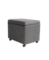 Noble House Cade Storage Ottoman In Grey