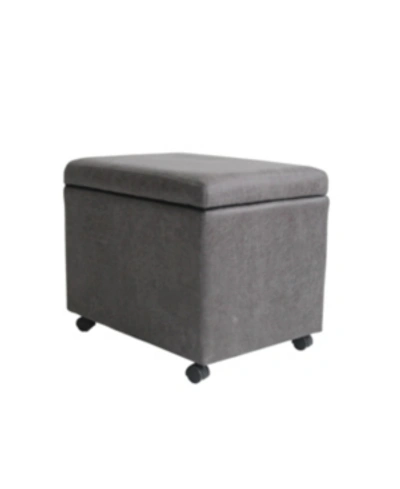 Noble House Cade Storage Ottoman In Grey