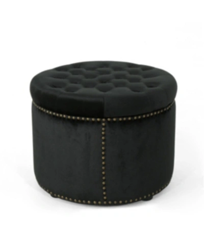 Noble House Tiernan Ottoman In Black