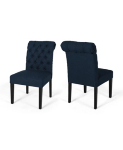 Noble House Broxton Dining Chair In Dark Blue