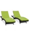Noble House Taylor Outdoor Chaise Lounge (set Of 2) In Grey