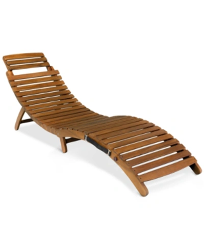 Noble House Selvin Outdoor Chaise Lounge In Brown
