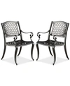 Noble House Orven Set Of 2 Cast Aluminun Outdoor Chairs In Black