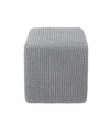 Noble House Tessie Foot Stool In Light Grey