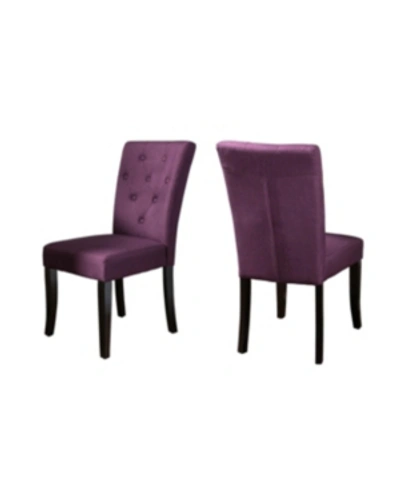 Noble House Nyomi Dining Chair (set Of 2) In Deep Purple