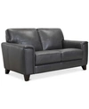 Furniture Brayna 65" Classic Leather Loveseat, Created For Macy's In Classico Pewter Charcoal