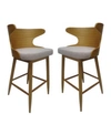 Noble House Karlin Mid Century Modern Barstools (set Of 2) In Beige