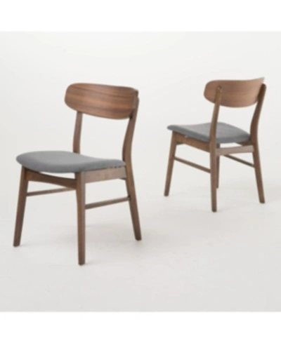 Noble House Emmeline Dining Chair, Set Of 2 In Dark Grey