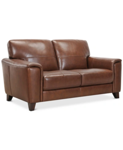 Furniture Brayna 65" Classic Leather Loveseat, Created For Macy's In Classico Chestnut