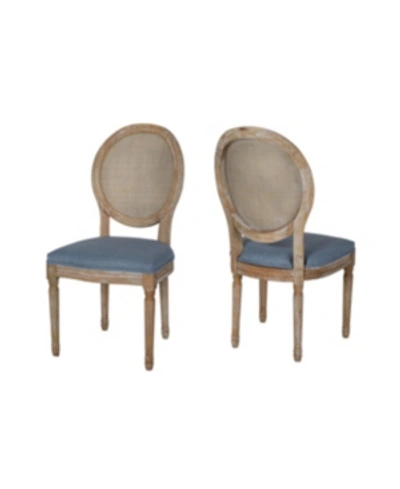 Noble House Epworth Dining Chair (set Of 2) In Light Blue