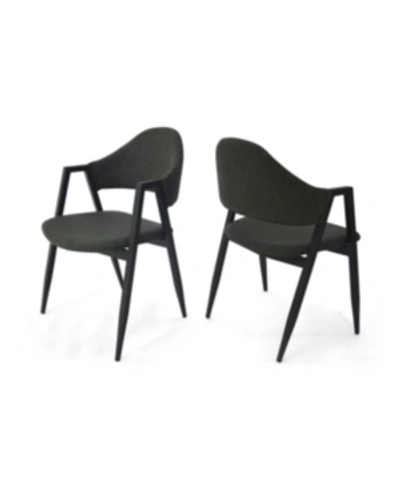 Noble House Elmhurst Dining Chair (set Of 2) In Dark Grey