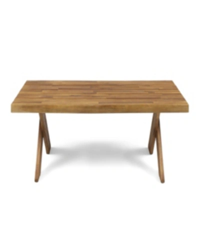 Noble House Esmeralda Outdoor Coffee Table In Brown