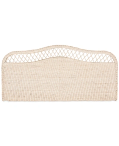 Safavieh Kallee Queen Rattan Headboard In White Wash