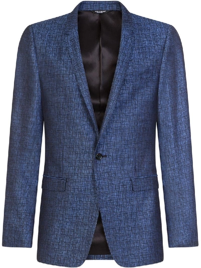 Dolce & Gabbana Single-breasted Jacquard Suit In Blue