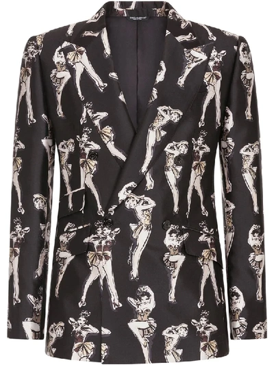 Dolce & Gabbana Double-breasted Suit In Black