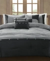 Madison Park Boone Microsuede 7-pc. King Comforter Set Bedding In Grey