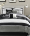 Madison Park Blaire 7-pc. Faux-silk King Comforter Set Bedding In Grey