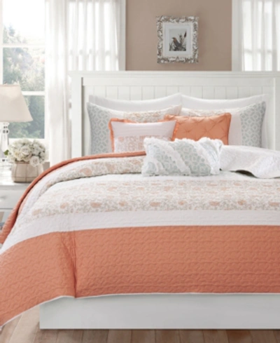 Madison Park Dawn 6-pc. Quilt Set, Full/queen In Coral