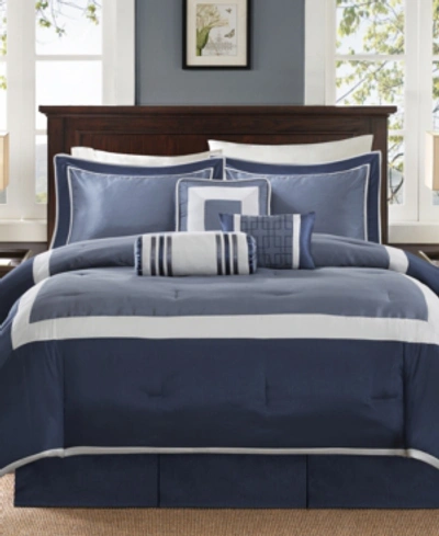 Madison Park Genevieve 7-pc. California King Comforter Set Bedding In Navy