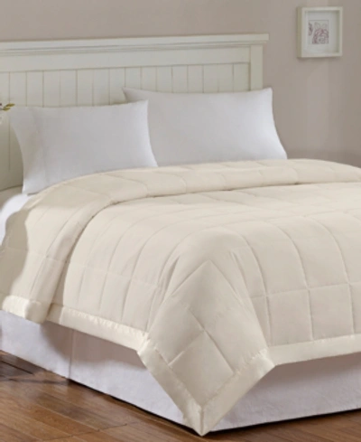 Madison Park Windom Lightweight Down Alternative Satin Trim Blanket, Full/queen In Ivory