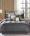 Madison Park Ridge 7-pc. California King Comforter Set Bedding In Grey