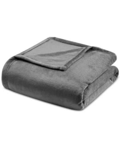Madison Park Microlight Solid Blanket, Twin Bedding In Grey