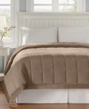 Madison Park Windom Lightweight Down Alternative Satin Trim Blanket, Full/queen In Brown