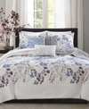 Madison Park Luna 6-pc. Quilt Set, Full/queen In Blue
