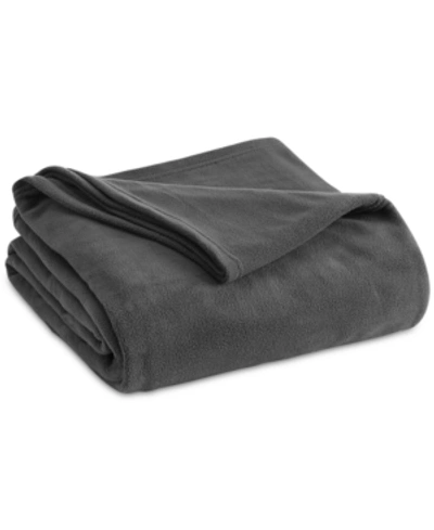 Vellux Brushed Microfleece Queen Blanket In Tornado Grey