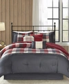 Madison Park Ridge 7-pc. Queen Comforter Set Bedding In Red