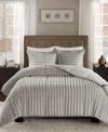 Madison Park Duke Reversible Faux Fur 3-pc. Comforter Set, King/california King In Grey