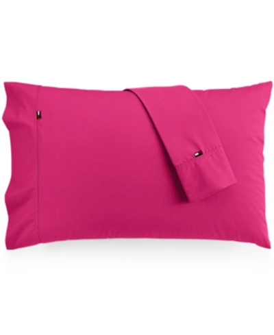 Tommy Hilfiger Solid Core Pair Of King Pillowcases Bedding In Raspberry