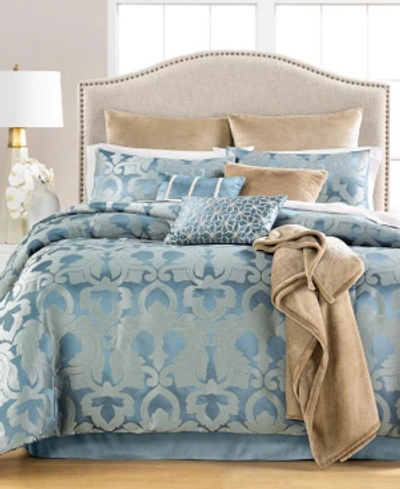 Martha Stewart Collection Closeout!  Chateau Antique Filigree 14-pc. King Comforter Set, Created For  In Blue