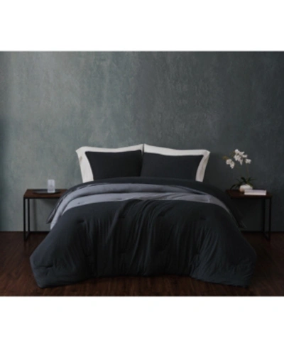 Sean John Closeout!  Color Block Jersey King Duvet Set Bedding In Charcoal Grey