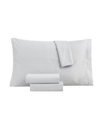 Sanders Sander Home Fashion 3 Piece Twin Size Printed Microfiber Sheet Set Bedding In Chevron Grey