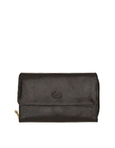 The Bridge Wallets Story Donna Genuine Leather Tri-fold Wallet In Noir