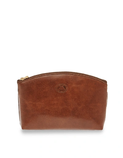The Bridge Wallets Story Donna Genuine Leather Cometic Case In Marron