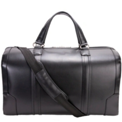 Mcklein Kinzie 20" Leather Duffel Bag In Black