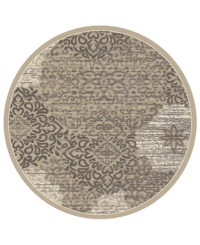 Km Home Closeout!  Teramo Intrigue 7'10" Round Area Rug In Beige