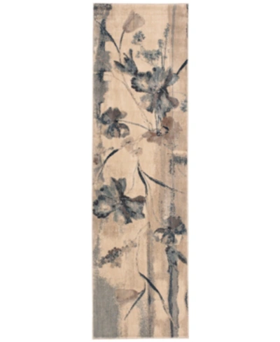 Nourison Closeout!  Home Somerset Ivory/blue Art Flower 2' X 5'9" Runner Rug