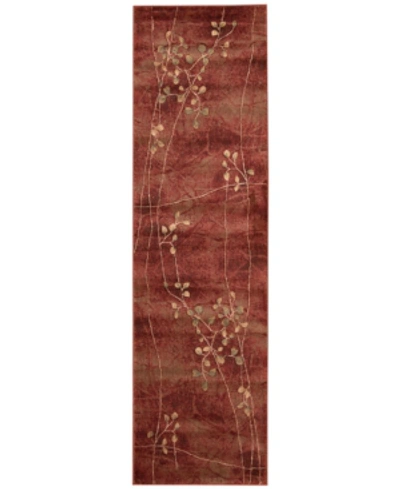 Nourison Closeout!  Home Somerset Flame Blossom 2' X 5'9" Runner Rug
