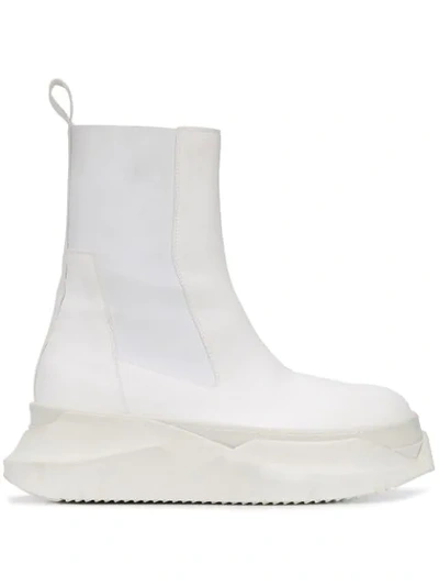 Rick Owens Drkshdw Abstract White Polyurethane Ankle Boots